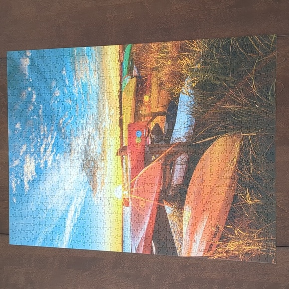 1000 Piece Rhode Island Beach Sunrise Puzzle Buffalo Games Colorful Kayak - Picture 3 of 9